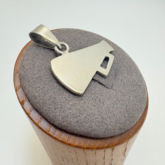 VTG Solid Sterling Silver 925 Megaphone Horn Charm Pendant Size 1" Length - Picture 4 of 11